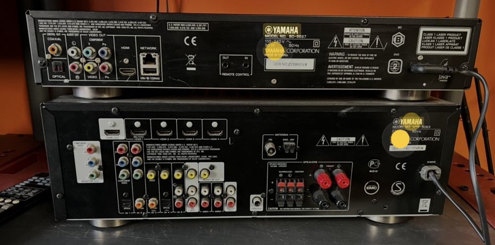 Odtwarzacz Blu ray Yamaha BD S667 Amplituner Yamaha HTR 3063