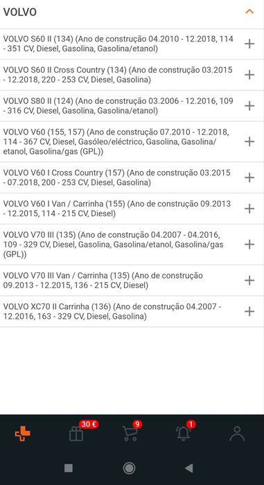 Discos e pastilhas Ford s max , Galaxy ou Volvo s60,s80,v70,xc70