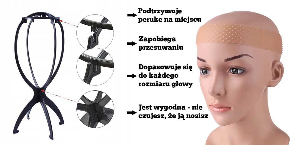 NOWA Termoodporna Peruka Długie Proste Włosy 66 cm Lace Front