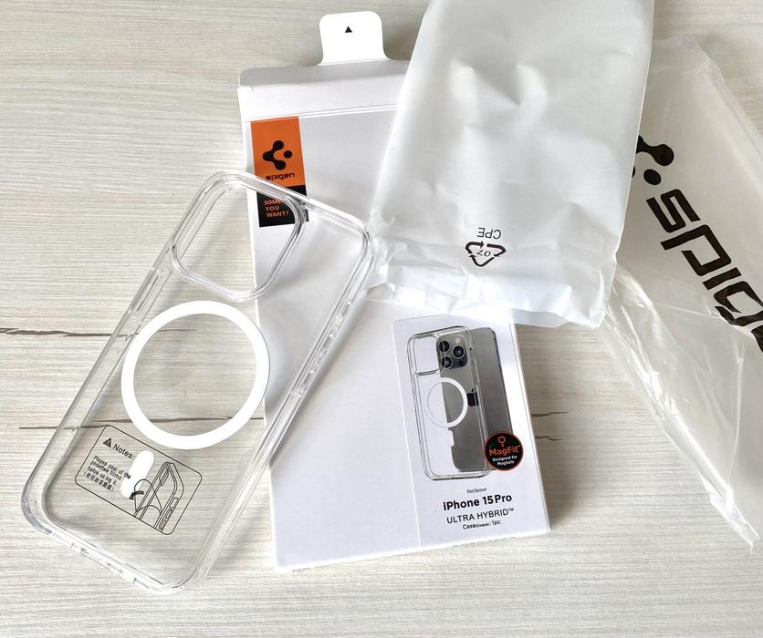 Spigen Magsafe чехол на iphone 13 14 15 Pro Max прозрачный на айфон