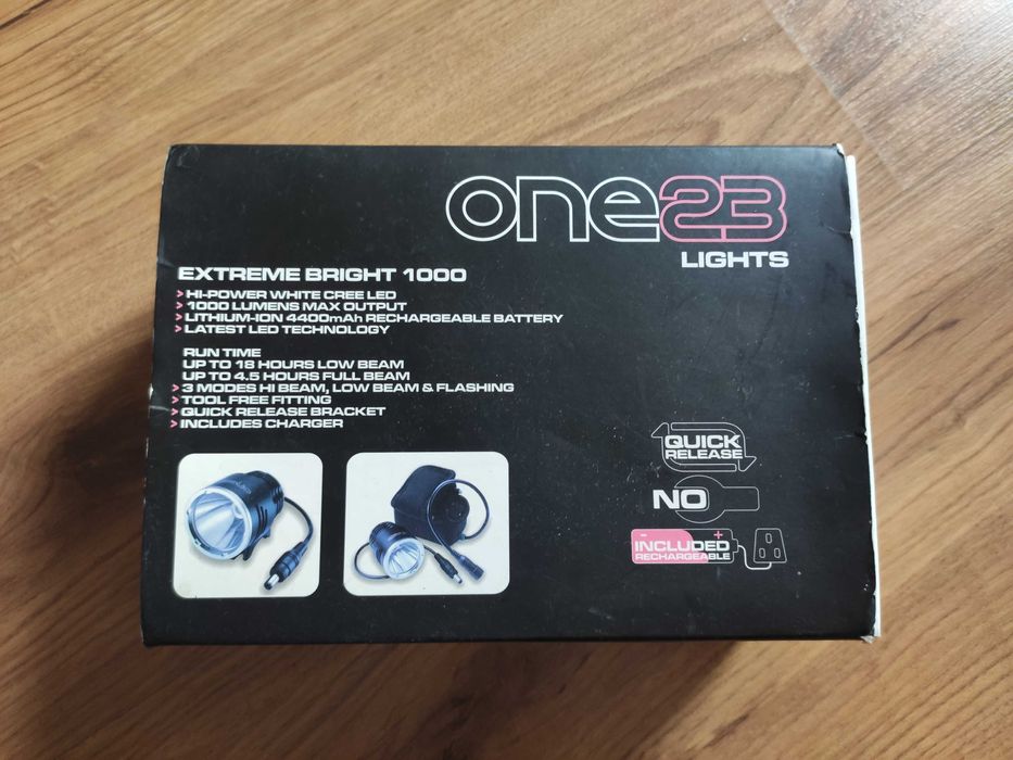Latarka rowerowa One23 Extreme Bright 1000 lumenów, 4400 mAh