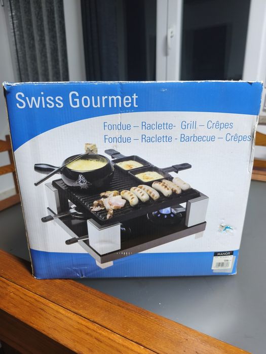 Conjunto Raclette / Fondue / Grill 4-em-1 Swiss Gourmet (NOVO)