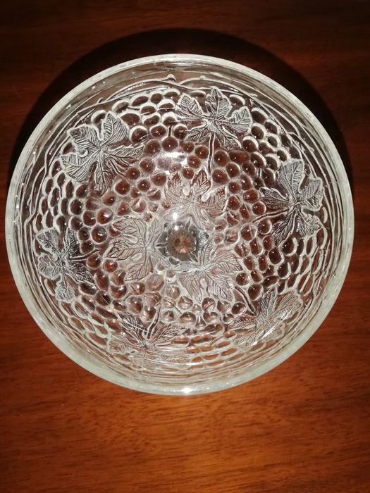 Cukiernica szklana na nozce z PRL