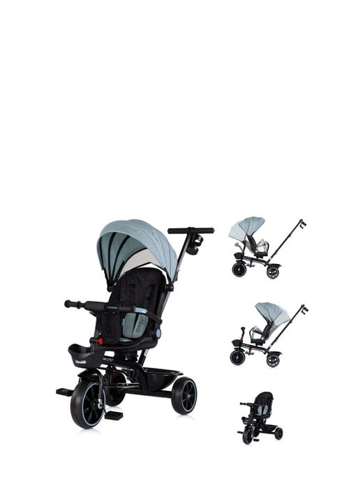 Triciclo com Capota e Pega para os Pais Max Sport de CHIPOLINO Matcha