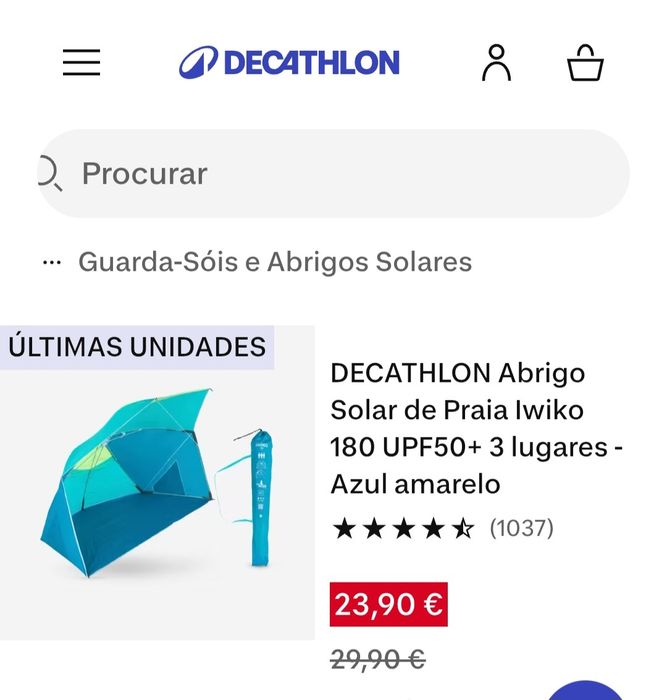 Abrigo solar de praia Decathlon Usado
