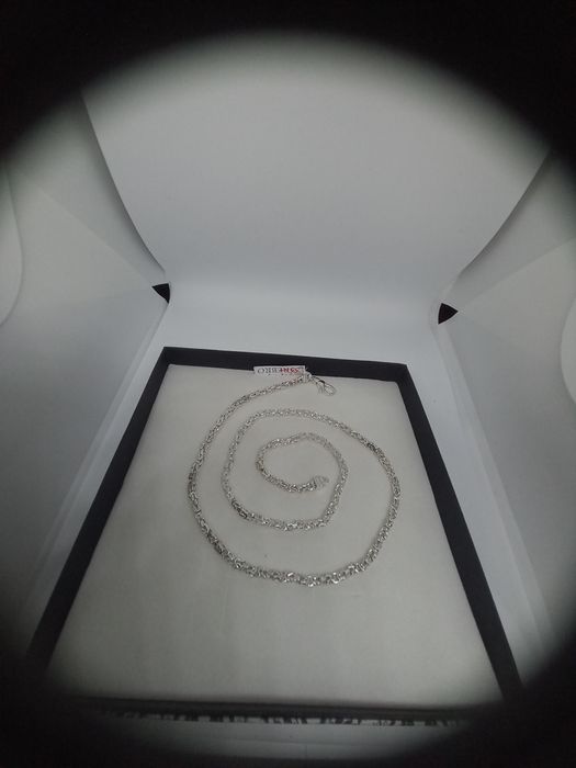 Srebrny łańcuszek splot królewski,  próba 925, długość 55 cm