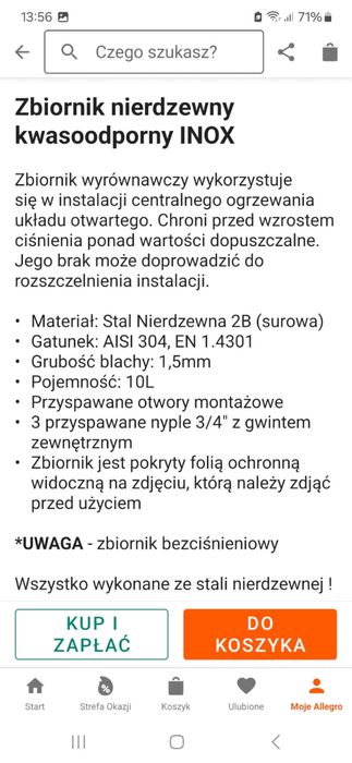 Zbiornik wyrównawczy 10 litrow