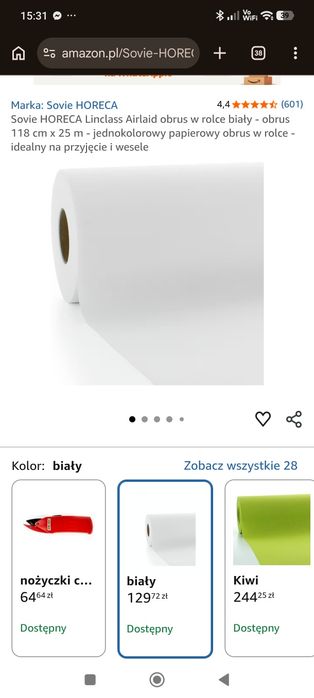 Rolka  obrusu białego