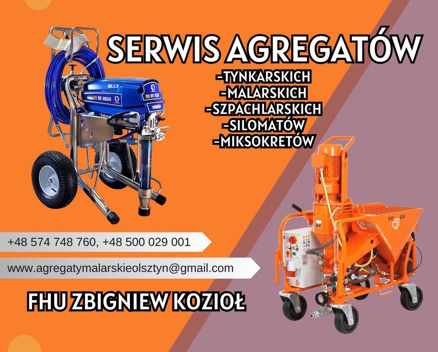 Serwis agregat tynkarski, malarski, siloma, miksokret, GRACO, PFT inne