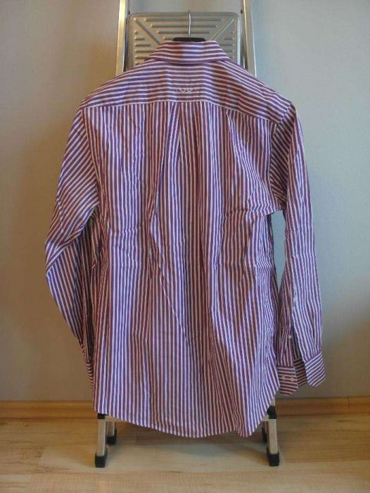 koszula biało-fioletowe paski r.M