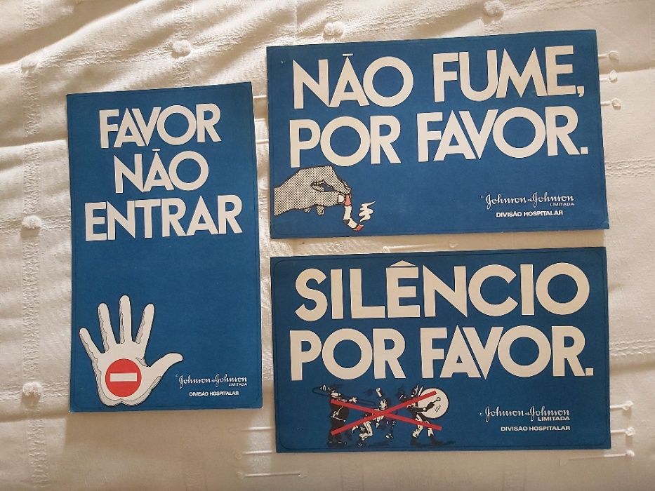 Cartaz antigo - NÃO FUME POR FAVOR - Johnson & Johnson