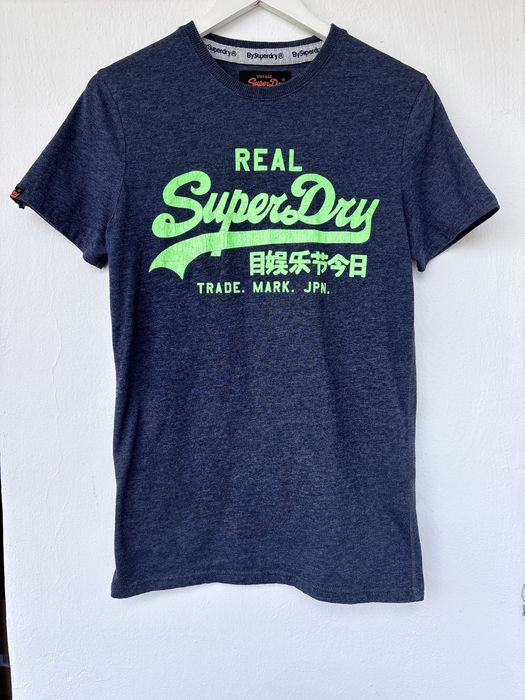 Męski T-shirt Superdry Vintage Rozmiar S Granatowy Neon Logo