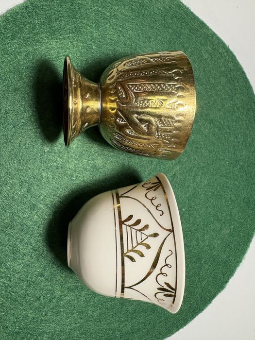 Пашотница и подставка для яиц + ножнички Германия