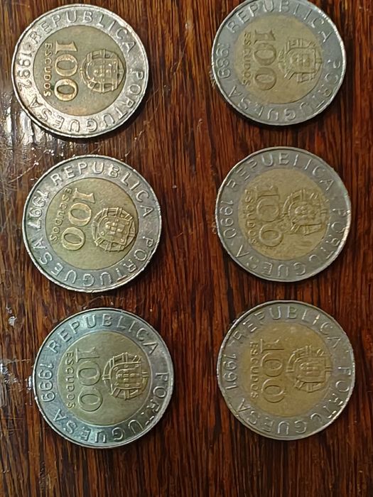 6 Moedas 100 escudos