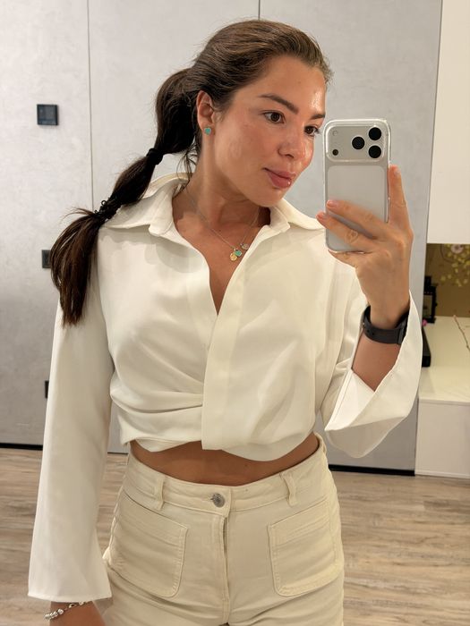 Біла блузка Zara XS