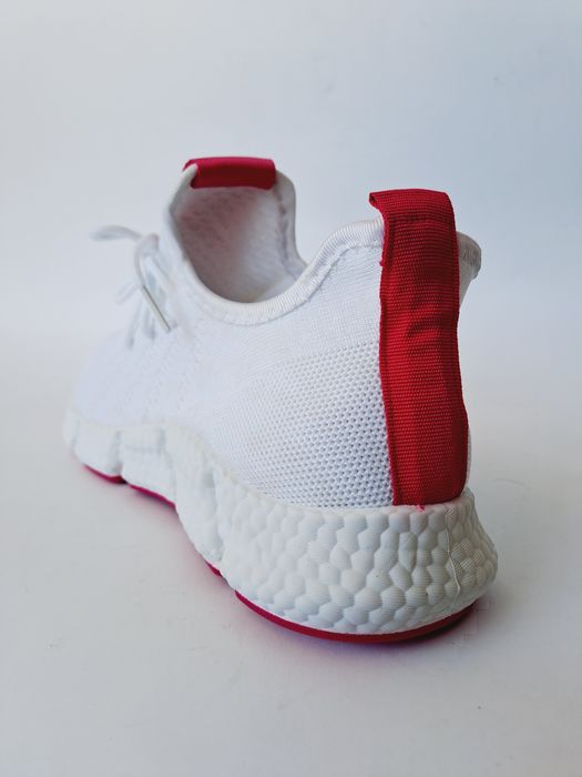 Obuwie, buty sportowe, siatka, slip on, biało-różowe
