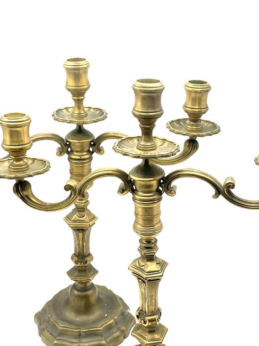 Par de casticais em bronze Louis XV seculo 19