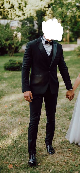 Garnitur ślubny smokingowy czarny