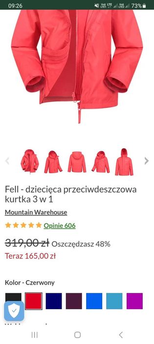 Lekka kurtka rozm.152 Mountain Warehouse wiosna/lato/jesień