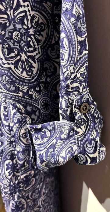 Next sukienka tunika granatowy wzory boho roz. 40 12 L wiskoza