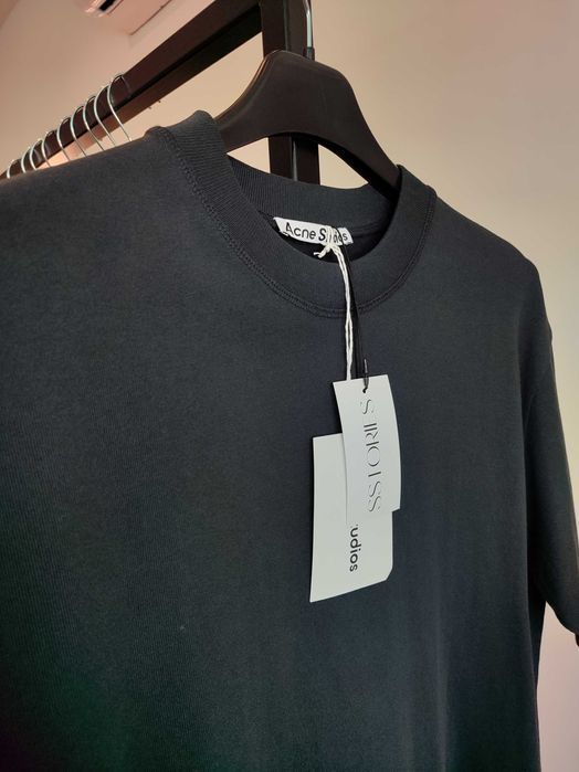 Футболка Acne Studios Logo cotton jersey T-shirt Black