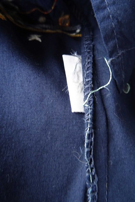 Koszula z krótkim rękawem rozpinana, Barneys, granat, rozmiar L (40), folk haft