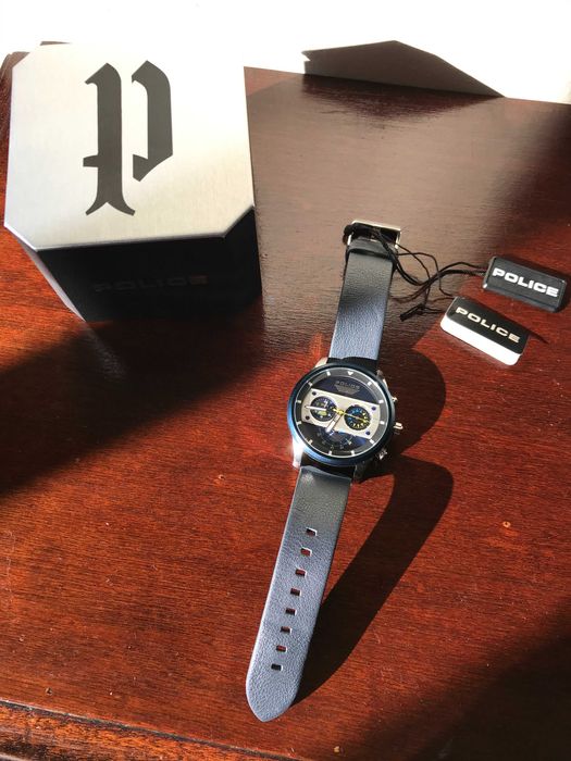 Relógio Police Azul & Prateado