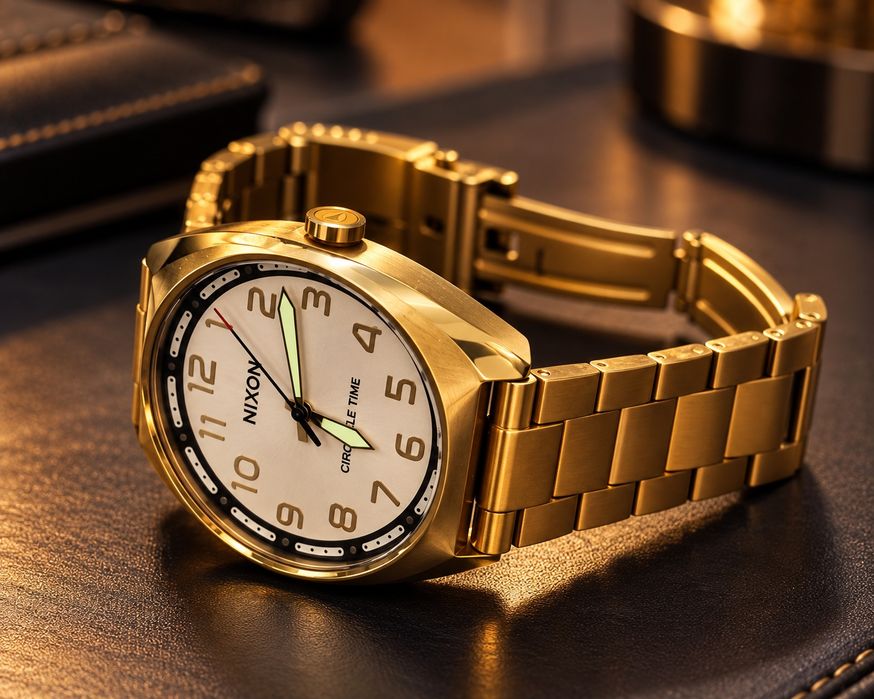 Relógio Nixon Circle Time Dourado