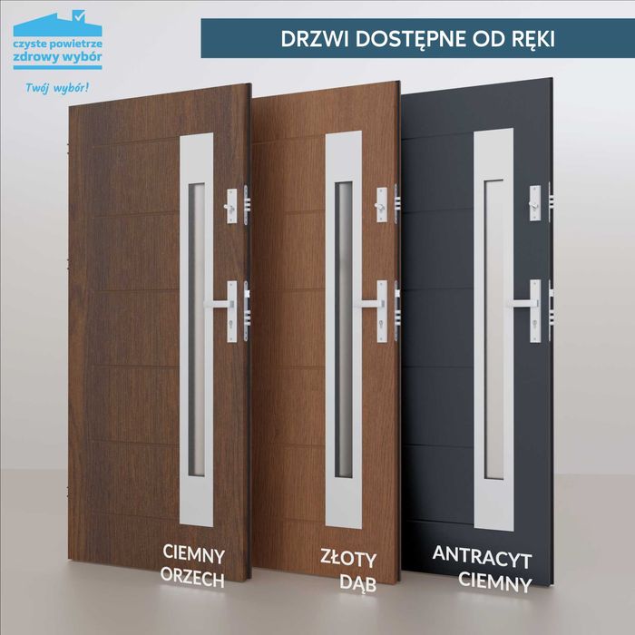 Drzwi zewnętrzne wejściowe do domu z montażem od ręki