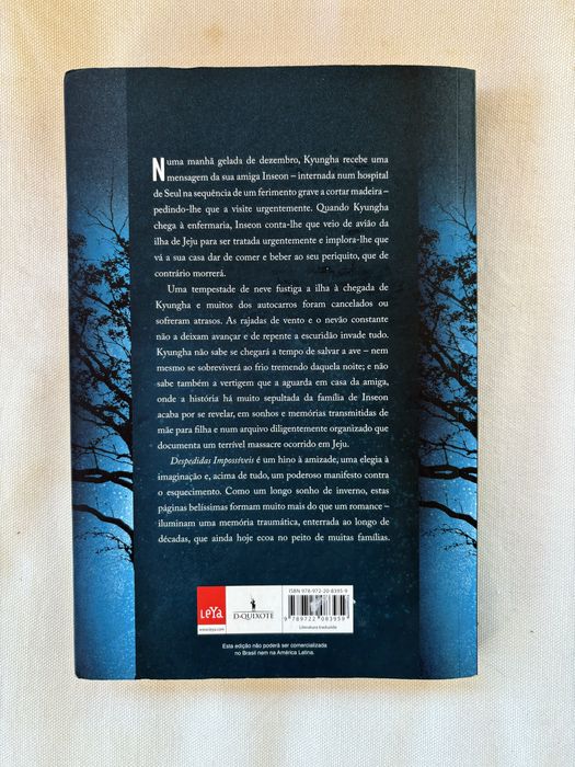 Livro Despedidas Impossiveis de Han Kang