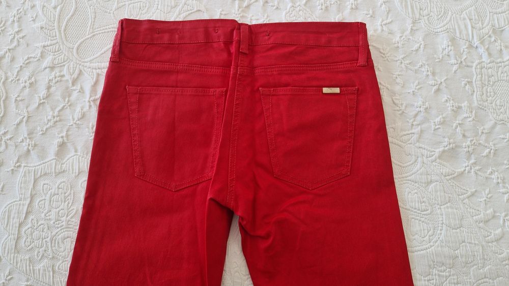 Calças vermelhas, skinny, Zara tamanho 36