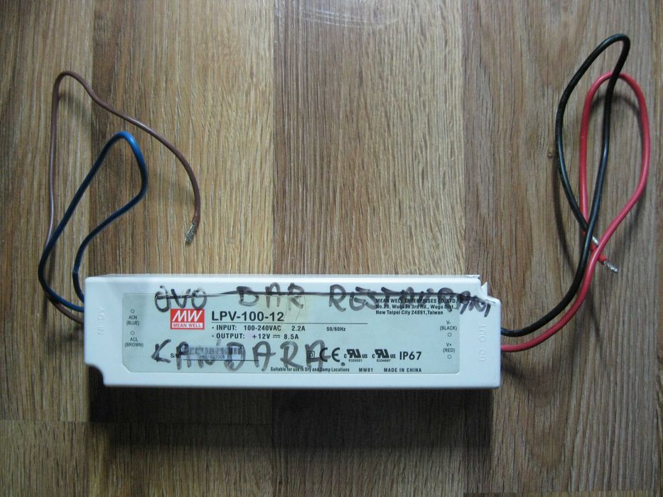 Zasilacz lad mean well 12V 8,5A 102W LPV-100-12