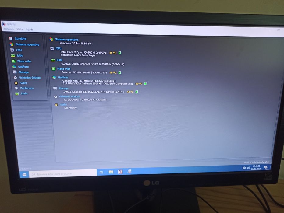 Pc completo com monitor led 19