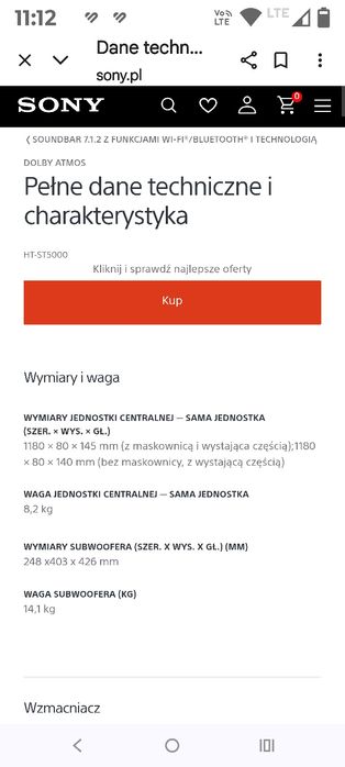 Sound Bar Sony dolby atoms