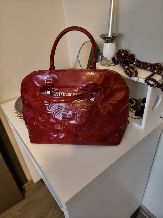 Torebka kolor ciemny czerwony Versace jeans