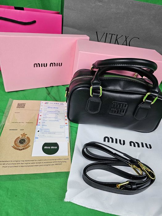 Komplet Torebka damska Miu Miu torba biznesowa nowość czarna kuferek