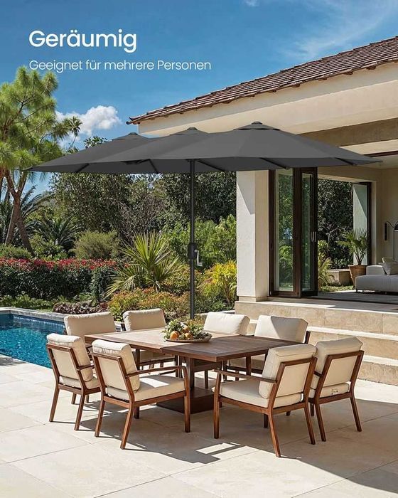 Nowy parasol ogrodowy / 394 x 200cm / ochrona UV / SONGMICS / W1222!