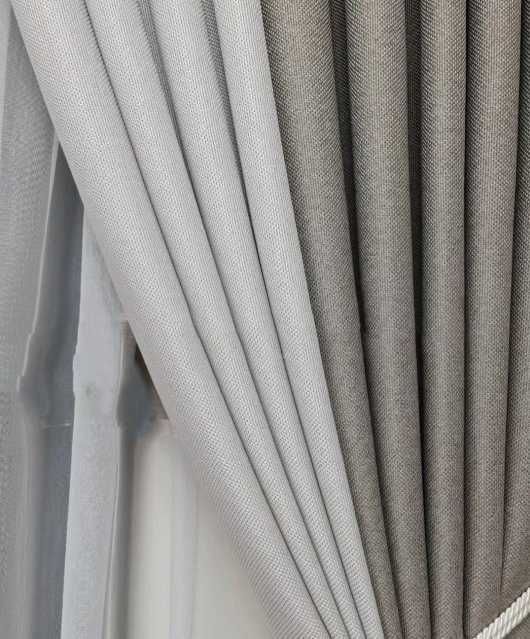 комплект пошитих штор сонцезахисні на вікно льон на блекауті