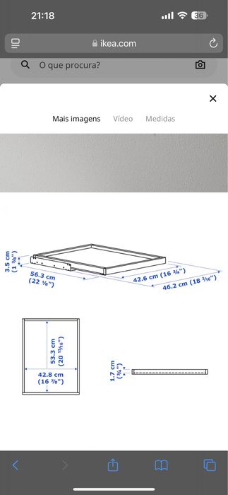 Tabuleiro extraível em branco, 50x58 cm Pax