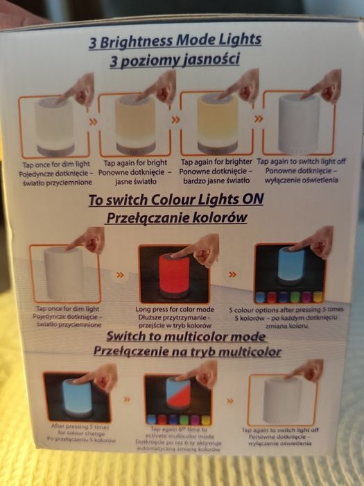 Głośnik Esperanza Bluetooth z radiem i lampka dotykową