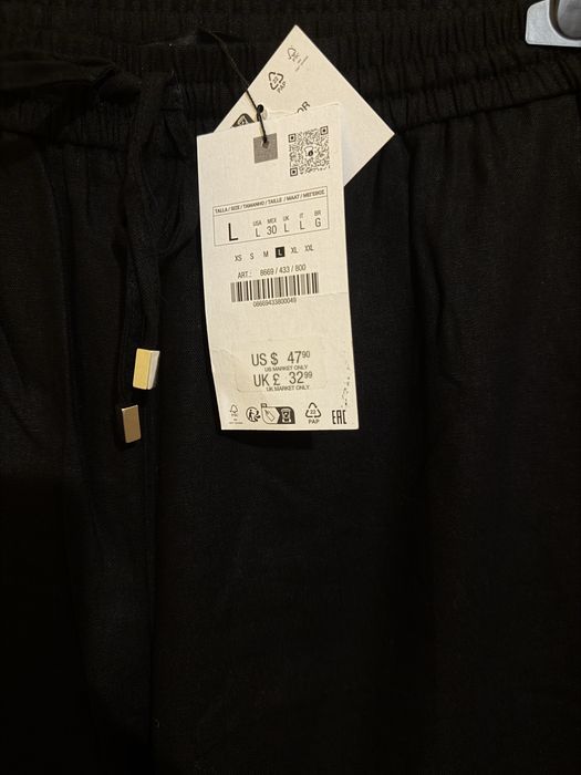 Нові лляні штани від zara у розмірі Л