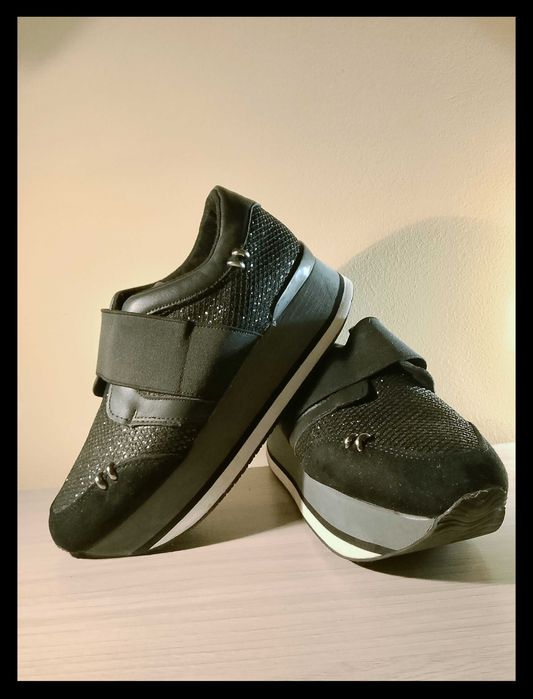 Półbuty Damskie na podwyższonej podeszwie 39