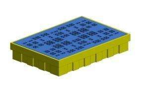 Tina Base de retenção para 2 bidões de óleo de 200 lts com grelha