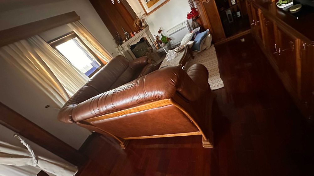 Sofa de Canto em Pele Italiana