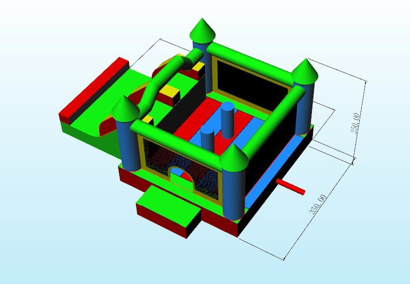 Insuflável duplo slide colorido (novo)