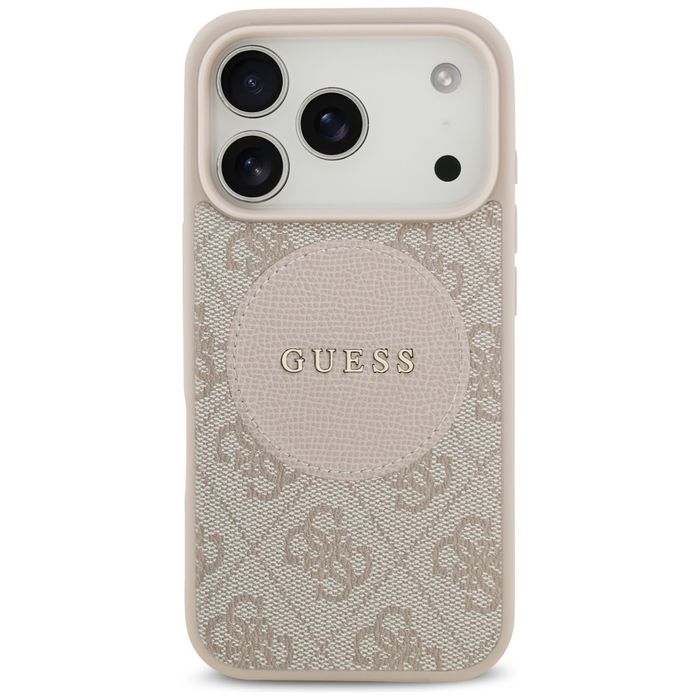 Etui do iPhone 17 Pro Guess 4G Circle Classic Logo MagSafe Case różowy