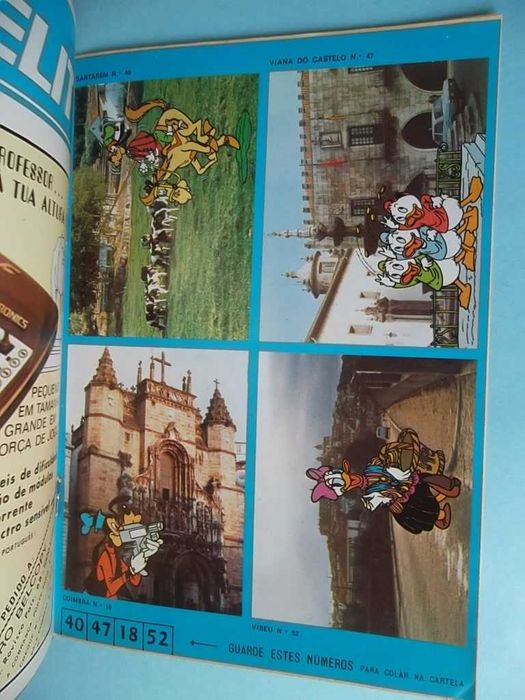 Revistas Disney com folha de cromos "Conheça Portugal", ver fotos.