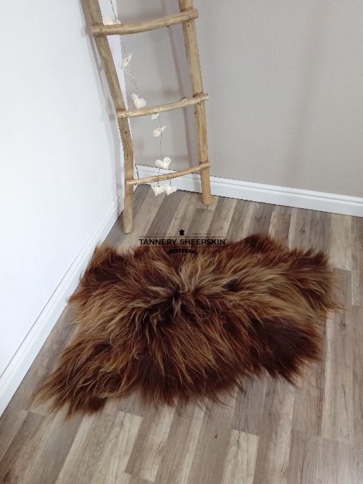 Skóra Owcza Island Długi Włos  Naturalny Brąz Skóry Owcze