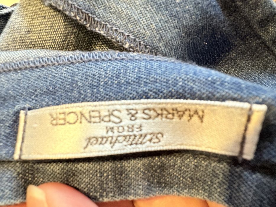 Jeansowa sukienka z haftem Marks & Spencer r. 38 / M / Vintage