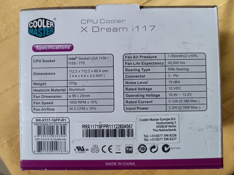 кулер Cooler Master X Dream i117 сокети: 1150; 1151; 1155; 1156; 775